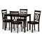 Baxton Studio Rosie Modern Dark Brown Faux Leather Upholstered 5-Piece Dining Set 142-8032-8026 - alternate 1